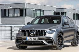 2022 Mercedes-Benz AMG GLC 63 S Coupe Front Left in Mojave Silver